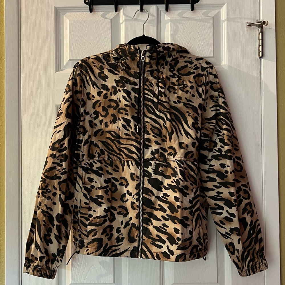 Cheetah print windbreaker